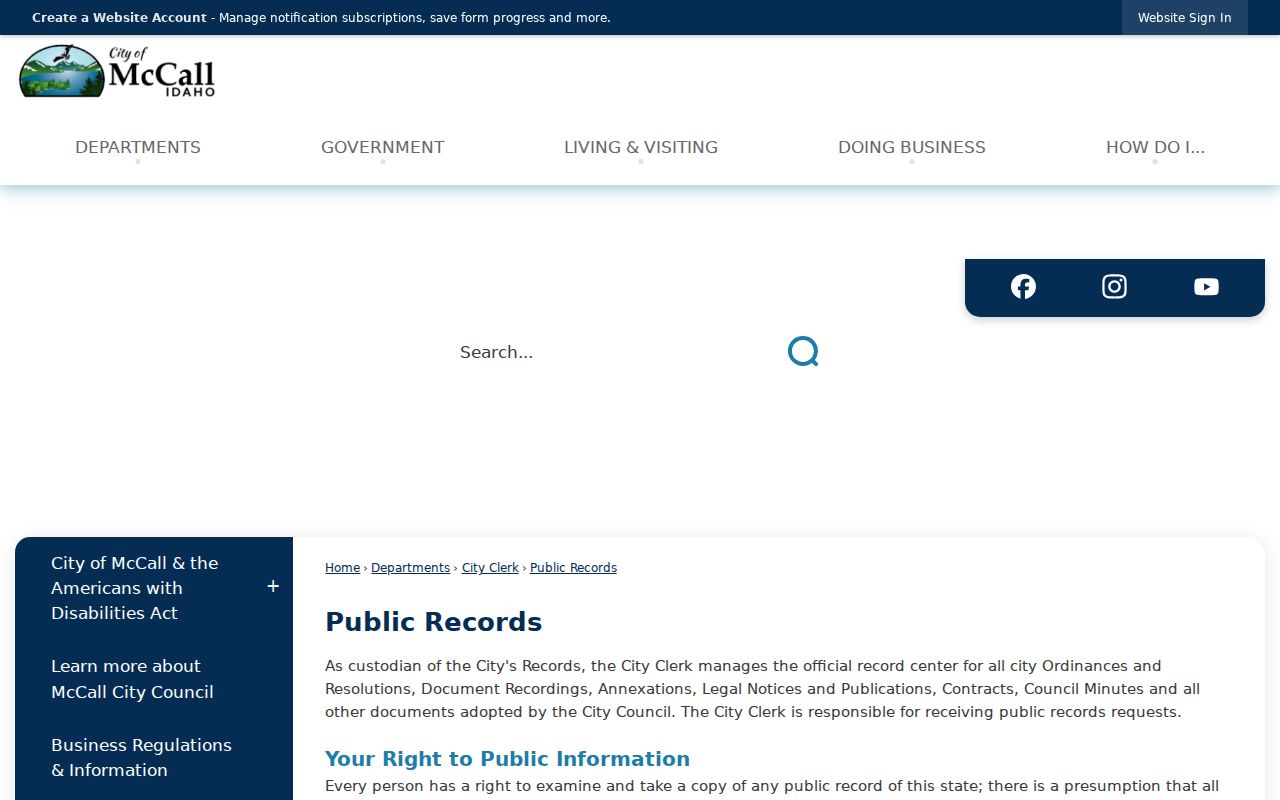 McCall criminal history public records policy