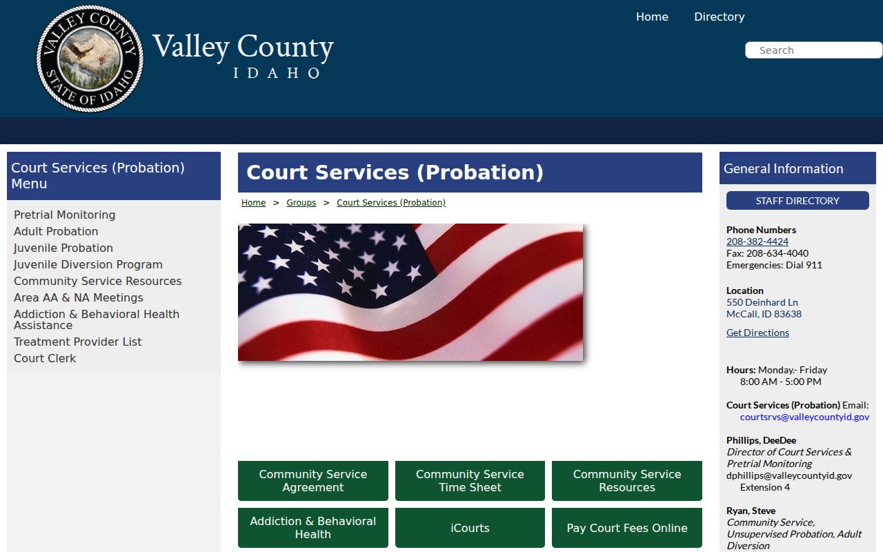 Valley County Court Services probation and diversion programs